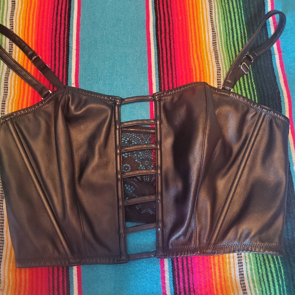 Victoria secret leather top